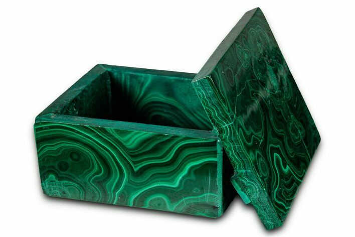 Wide Malachite Jewelry Box - DR Congo #335847